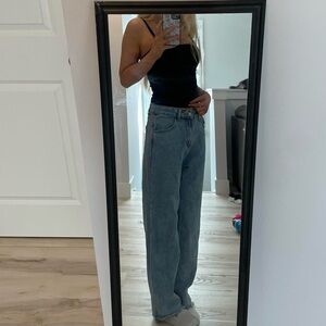 Princess Polly Denim Blue Wide-Leg Jeans